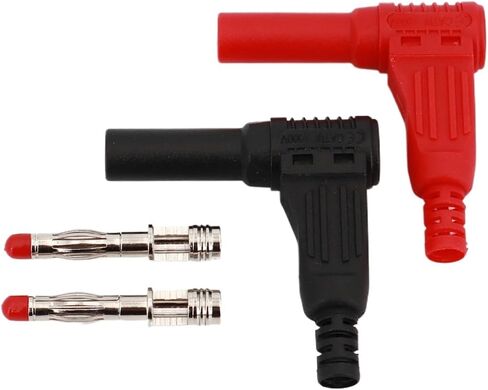 10Pcs 4mm Male Right Angle Insulated Wire Solder Type DIY Banana Plug Connector(Redx5 Blackx5) in Kuwait