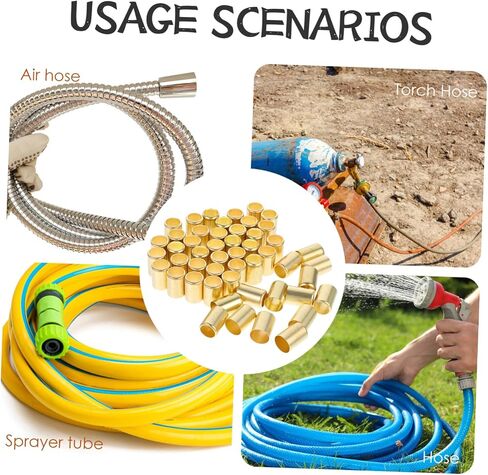 50pcs Metal Ferrule Kit Hose Fittings Compression Sleeves Tube Ferrules for Welding Hoses Air Oil Water Sprayer Tube Connectors in Kuwait