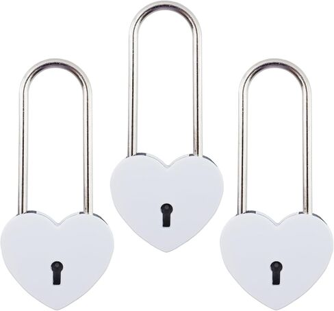T Tulead Heart Locks Zinc Alloy Heart Shaped Padlocks Purple, 3.86"×1.73", 3PCS with Key, for Locker, Diary Book, Jewelry Box in Kuwait