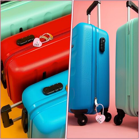 3Pcs 3 Digit Combination Lock for Locker, Pink Heart Locker Lock, Mini Luggage Locks Cute Combo Locks for Backpack Luggage Lockers Jewelry Boxes in Kuwait