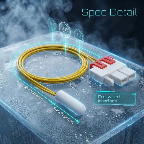 2 Pack Replacement for Samsung DA32-10104N Refrigerator Temperature Sensor | 2 Pcs DA32-10104V, AP4979323, PS4138666, AP4979323, 2030330 Sensor for RF263BEAESR, RF28HMEDBSR, RS25H5111SR and RF263BEAEBC in Kuwait