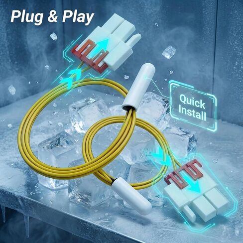 2 Pack Replacement for Samsung DA32-10104N Refrigerator Temperature Sensor | 2 Pcs DA32-10104V, AP4979323, PS4138666, AP4979323, 2030330 Sensor for RF263BEAESR, RF28HMEDBSR, RS25H5111SR and RF263BEAEBC in Kuwait