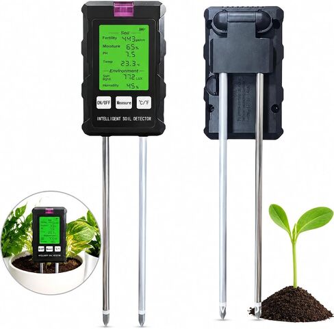 6 in 1 soil Moisture Sunlight Ph Meter .1pc for Temperature, Humidity, Soil Fertility .Garden Plants Flowers Sensor in Kuwait