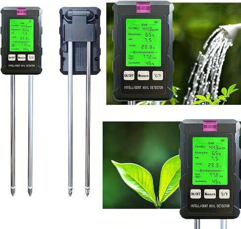 6 in 1 soil Moisture Sunlight Ph Meter .1pc for Temperature, Humidity, Soil Fertility .Garden Plants Flowers Sensor in Kuwait