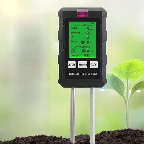 6 in 1 soil Moisture Sunlight Ph Meter .1pc for Temperature, Humidity, Soil Fertility .Garden Plants Flowers Sensor in Kuwait