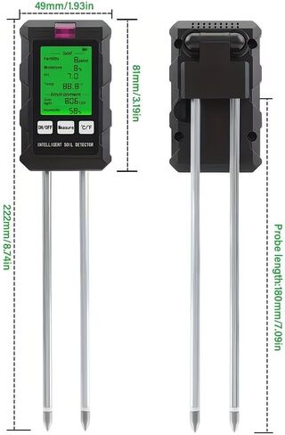 6 in 1 soil Moisture Sunlight Ph Meter .1pc for Temperature, Humidity, Soil Fertility .Garden Plants Flowers Sensor in Kuwait