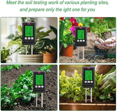6 in 1 soil Moisture Sunlight Ph Meter .1pc for Temperature, Humidity, Soil Fertility .Garden Plants Flowers Sensor in Kuwait