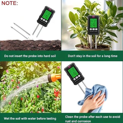 6 in 1 soil Moisture Sunlight Ph Meter .1pc for Temperature, Humidity, Soil Fertility .Garden Plants Flowers Sensor in Kuwait