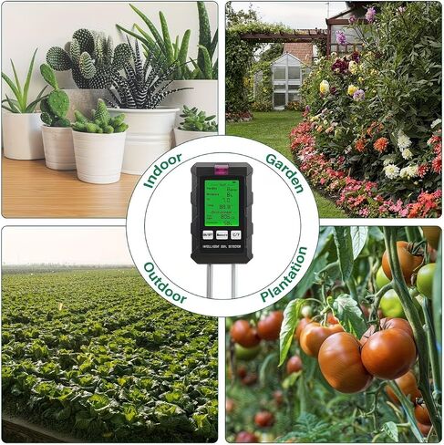 6 in 1 soil Moisture Sunlight Ph Meter .1pc for Temperature, Humidity, Soil Fertility .Garden Plants Flowers Sensor in Kuwait