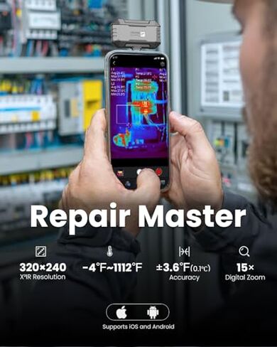Thermal Master P1 مع محول من النوع C إلى Lightning، وكاميرا حرارية لأجهزة iPhone وAndroid in Kuwait