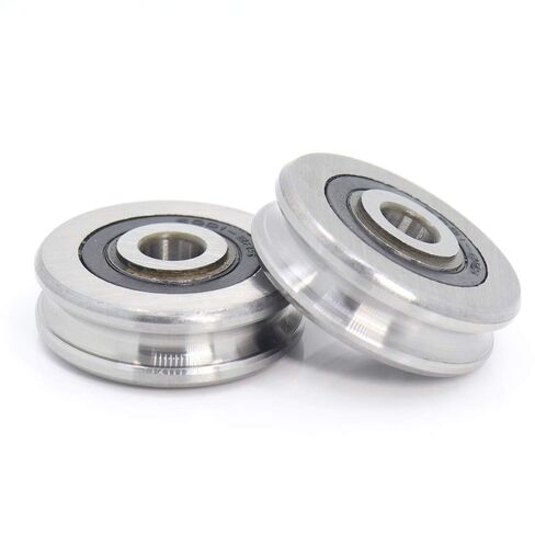 Roller Bearings 2PCS Outer Ring with U-Groove Bearing 8x37x11x13mm Wire Cable Pulley Bearing Walking Heavy Pulley Crane U Groove Wheel Bearings in Kuwait
