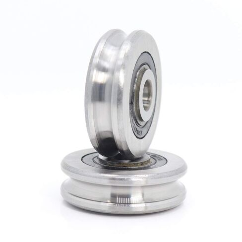 Roller Bearings 2PCS Outer Ring with U-Groove Bearing 8x37x11x13mm Wire Cable Pulley Bearing Walking Heavy Pulley Crane U Groove Wheel Bearings in Kuwait