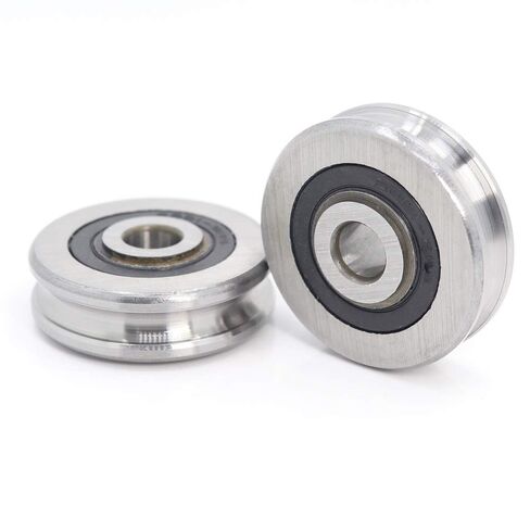 Roller Bearings 2PCS Outer Ring with U-Groove Bearing 8x37x11x13mm Wire Cable Pulley Bearing Walking Heavy Pulley Crane U Groove Wheel Bearings in Kuwait