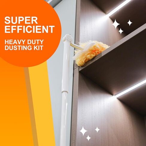 Duster Refills for Swiffer 100 Count with 1 Handle, Heavy Duty 4X Microfiber 360° Swivel Disposable Dusting Pads for Multi-Surface Cleaning - Unscented in Kuwait