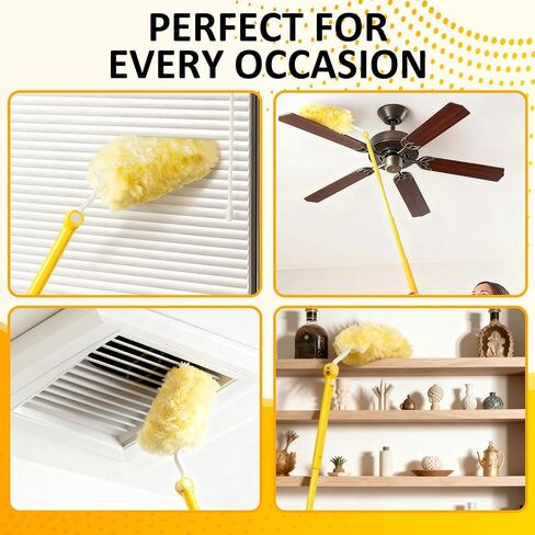 Duster Refills for Swiffer 100 Count with 1 Handle, Heavy Duty 4X Microfiber 360° Swivel Disposable Dusting Pads for Multi-Surface Cleaning - Unscented in Kuwait