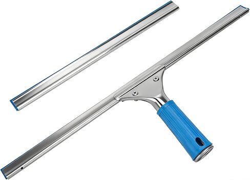 Professional Squeegee for Window Cleaning, 18" Window Squeegee for Shower Glass Door, Stainless Steel Rubber Squeegee Includes 12" Replacement Blades in Kuwait