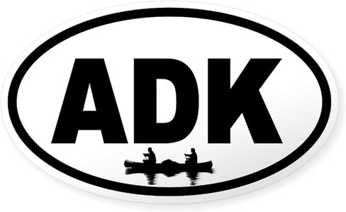 CafePress Adirondack ADK Canoe Oval Sticker Oval Bumper Sticker Car Decal in Kuwait