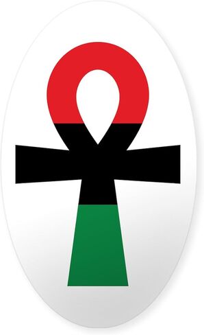CafePress Red, Black & Green Ankh Sticker Oval Bumper Sticker Car Decal in Kuwait