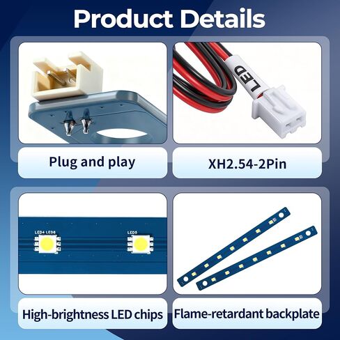 4 قطع AD5M مجموعة إضاءة LED بديلة لـ Flashforge Adventurer 5M / 5M Pro، تتميز بلوحة إضاءة LED 24 فولت مع 7 مصابيح LED لتعزيز سطوع الغرفة، شريط إضاءة LED للطابعة ثلاثية الأبعاد in Kuwait