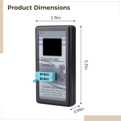 M328 Transistor and Component Tester with Color LCD, Versatile Function, Built-in Lithium Battery for Use in Kuwait