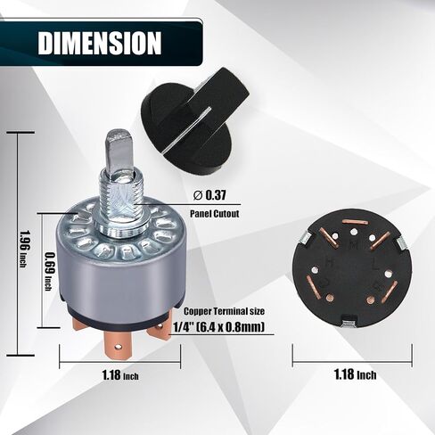 2 حزم مفتاح دوار 4 موقف 3 سرعة مروحة التبديل، 12A / 250V المعادن مروحة سخان سرعة محدد التبديل مع محطات الإناث in Kuwait