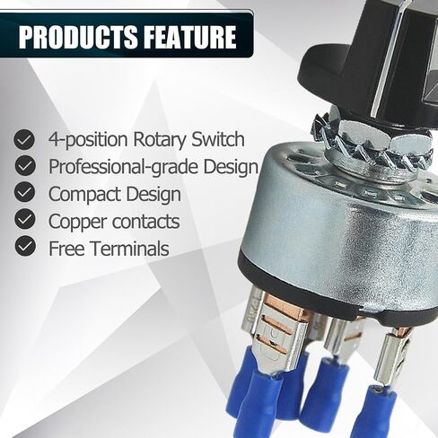 2 حزم مفتاح دوار 4 موقف 3 سرعة مروحة التبديل، 12A / 250V المعادن مروحة سخان سرعة محدد التبديل مع محطات الإناث in Kuwait