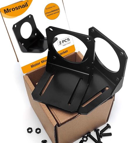 2-Pack Nema 23 Stepper Motor Mounting Bracket, Heavy Duty Steel L Bracket Motor Mount with Hardware for CNC, 3D Printer & Robotics, 57mm in Kuwait