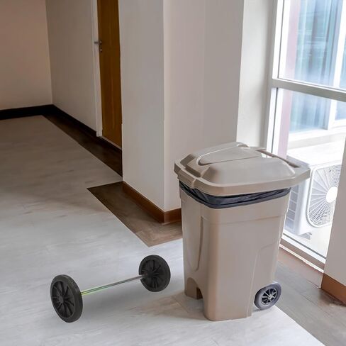 Operitacx 1 Set Trash Can Wheels Replacement Kit - 7" Rubber Wheels with 22" Hollow Axle for 240L Garbage Bins - Heavy Duty Roller for Outdoor Waste Bin Mobility - Easy to Install in Kuwait