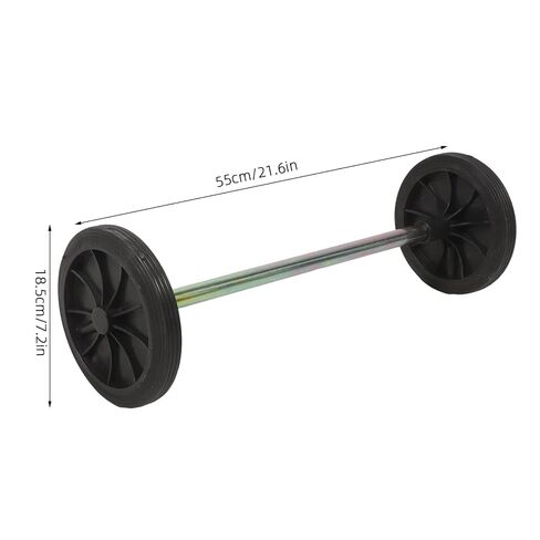 Operitacx 1 Set Trash Can Wheels Replacement Kit - 7" Rubber Wheels with 22" Hollow Axle for 240L Garbage Bins - Heavy Duty Roller for Outdoor Waste Bin Mobility - Easy to Install in Kuwait