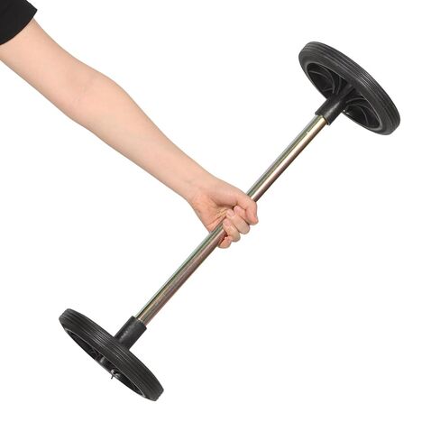 Operitacx 1 Set Trash Can Wheels Replacement Kit - 7" Rubber Wheels with 22" Hollow Axle for 240L Garbage Bins - Heavy Duty Roller for Outdoor Waste Bin Mobility - Easy to Install in Kuwait