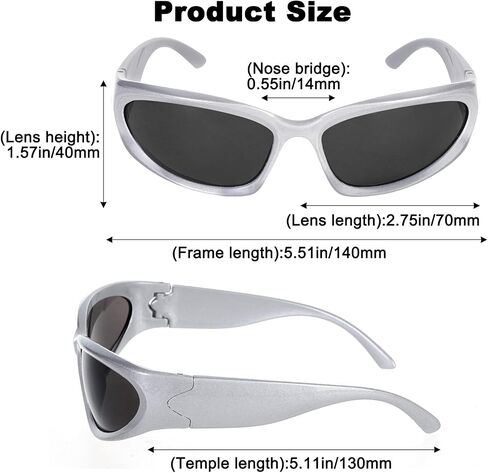 Marrywindix Y2K Wrap Around Sunglasses Trendy Futuristic Sunglasses Rave Retro Sport UV Protection Eyeglasses for Men Women in Kuwait
