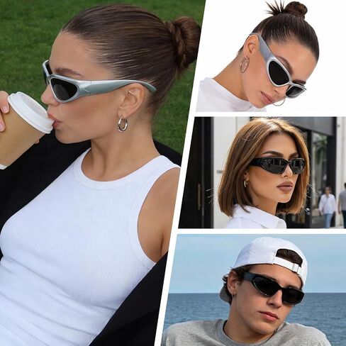Marrywindix Y2K Wrap Around Sunglasses Trendy Futuristic Sunglasses Rave Retro Sport UV Protection Eyeglasses for Men Women in Kuwait