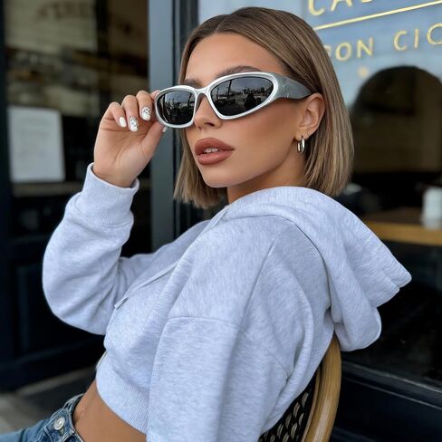 Marrywindix Y2K Wrap Around Sunglasses Trendy Futuristic Sunglasses Rave Retro Sport UV Protection Eyeglasses for Men Women in Kuwait