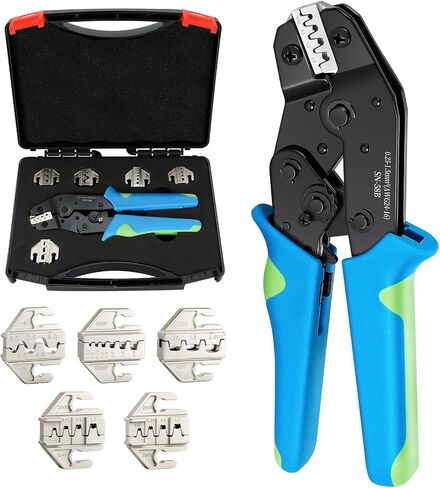 Crimping Tool for Sleeves Ferrule Terminals for Electricians Technicians Installers - Ratcheting Wire Crimpers for Pin Cord End Sleeves - AWG 10-2 (6-35mm²) - Electrical Crimping Tool in Kuwait
