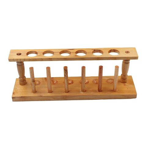 Wooden Test Tube Rack,6 Holes Lab Test Tube Holder Laboratory Instrument Test Tube Support Rack Student Biology Lab Equipment School Supply in Kuwait