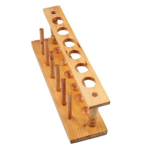 Wooden Test Tube Rack,6 Holes Lab Test Tube Holder Laboratory Instrument Test Tube Support Rack Student Biology Lab Equipment School Supply in Kuwait