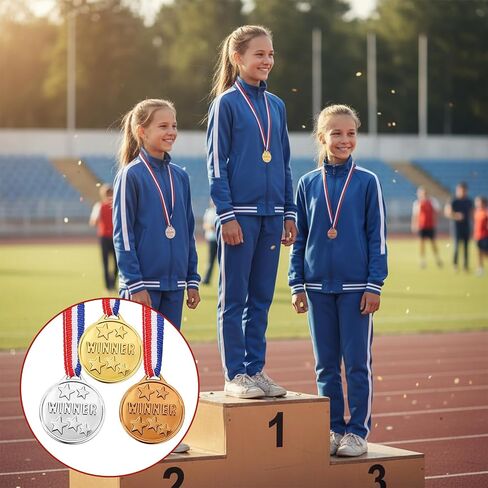 Tucnoeu 30pcs Plastic Medals - Winner Gold Silver Bronze Award Medals for Kids Competitions and Celebrations in Kuwait