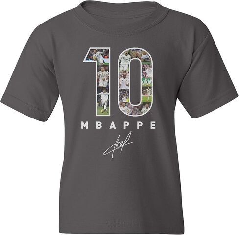 Mbappe-Inspired 10 Collage Graphic - Madrid Tribute Youth Unisex T-Shirt in Kuwait