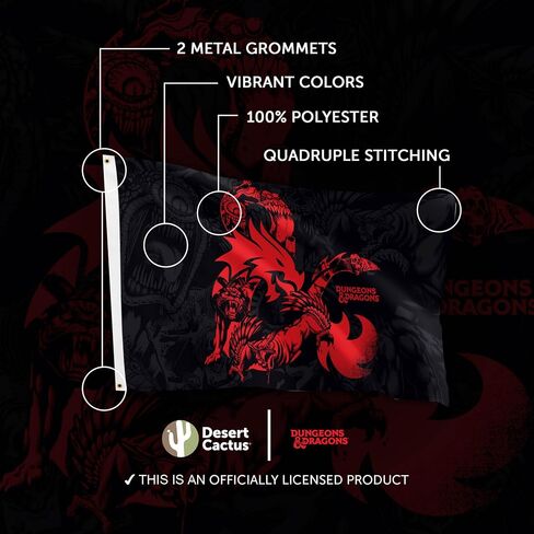 صبار الصحراء الزنزانات والتنينات علم D&D 100% بوليستر للاستخدام الداخلي والخارجي 3 × 5 أقدام معدات رسمية (التصميم أ) in Kuwait