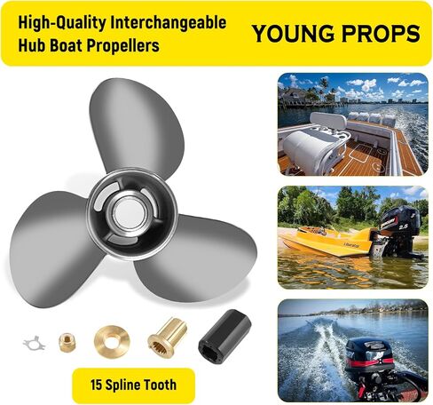 13 x 21 Stainless Steel Outboard Boat Propeller for Mercury Engines 40 50 70 75 80 90 100 115 125 140HP 13 x 21 Prop Hub Kits Included 15 Tooth RH in Saudi Arabia