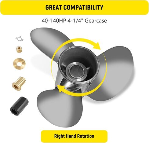 13 x 21 Stainless Steel Outboard Boat Propeller for Mercury Engines 40 50 70 75 80 90 100 115 125 140HP 13 x 21 Prop Hub Kits Included 15 Tooth RH in Saudi Arabia