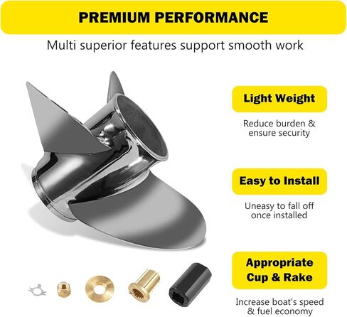 13 x 21 Stainless Steel Outboard Boat Propeller for Mercury Engines 40 50 70 75 80 90 100 115 125 140HP 13 x 21 Prop Hub Kits Included 15 Tooth RH in Saudi Arabia