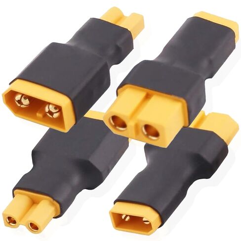 XT30 to XT60 Plug Adapter, XT30 Male to XT60 Female Plug & XT30 Female to XT60 Male Plug for RC FPV Drone Car Lipo NiMH Battery Charger ESC (4 Pack) in Kuwait
