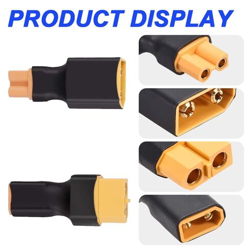 XT30 to XT60 Plug Adapter, XT30 Male to XT60 Female Plug & XT30 Female to XT60 Male Plug for RC FPV Drone Car Lipo NiMH Battery Charger ESC (4 Pack) in Kuwait