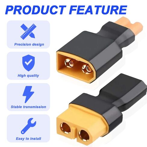 XT30 to XT60 Plug Adapter, XT30 Male to XT60 Female Plug & XT30 Female to XT60 Male Plug for RC FPV Drone Car Lipo NiMH Battery Charger ESC (4 Pack) in Kuwait