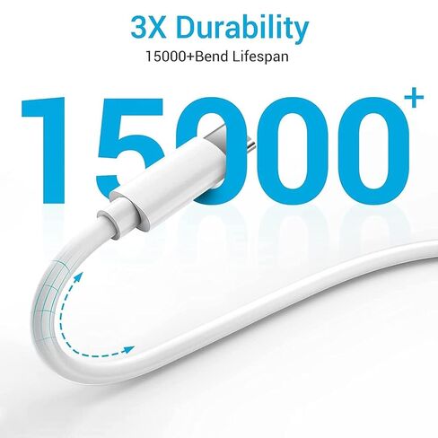 كابل شحن سريع EvoMart USB-C إلى USB-C 60 واط [عبوة من قطعتين، 6.6 قدم] - سلك شاحن طويل من النوع C لهاتف iPhone 17/Air/16/16e/15/Pro/Plus/Pro Max، لجهاز MacBook Pro/Air، لجهاز iPad Pro12.9/11in، Air 4/5، Mini 6/7 in Kuwait