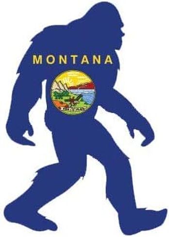 Montana Bigfoot Sticker Vinyl Decal MT Big Foot Sasquatch yeti 5" Bumper Locker Laptop Window - Sticks to Any Surface in Kuwait