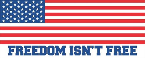 StickerTalk Freedom Isnt Free USA Flag Vinyl Sticker, 10 inches by 4 inches in Kuwait