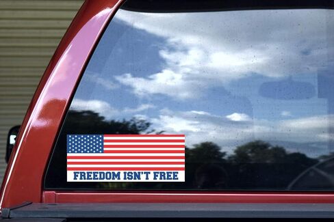 StickerTalk Freedom Isnt Free USA Flag Vinyl Sticker, 10 inches by 4 inches in Kuwait