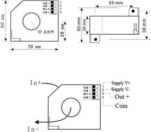 0-1A DC Current Signal transducer Transformer DC0-1A Input 0-10V Output Micro Ampere Transmitter in Kuwait